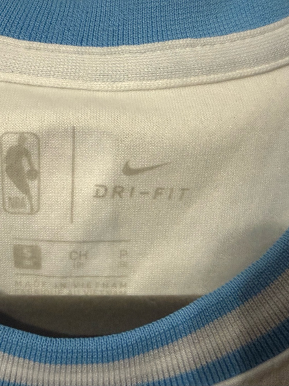 Nike White Jersey with Light Blue Script Accents - Picture 4 of 4